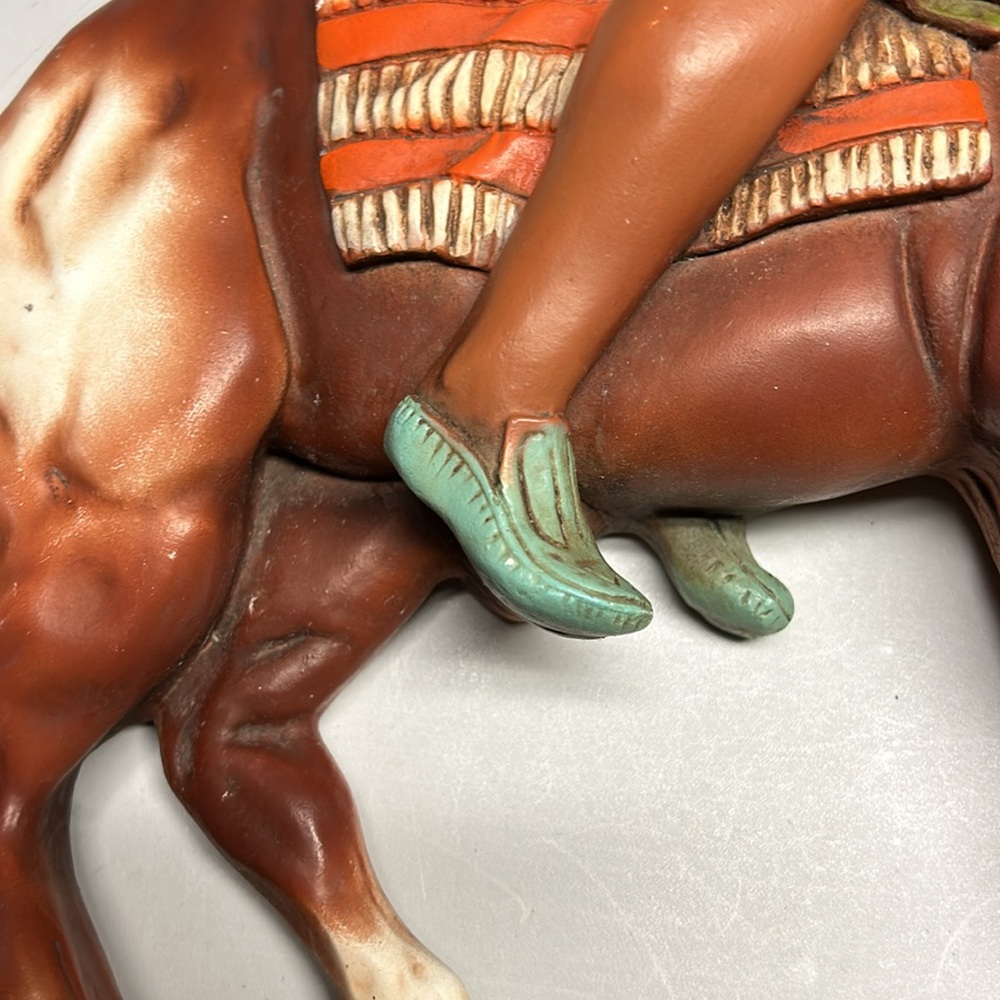 Vintage 1960’s American Indian On Horse Wall Decor - Picture 7 of 9